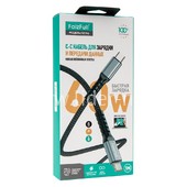 Кабель Type-C to Type-C 1.0м FaizFull FR196 (черный) 60W нейлоновая оплетка