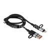 USB кабель FaizFULL 4 в 1 Lightning/Type-C/Type-C 1.0 м 60W (черный) FR182 нейлоновая оплетка
