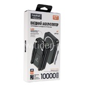 Портативное ЗУ (Power Bank) 10000mAh FaizFULL FL80 USB/2 Type-C/MicroUSB/встр.кабели (черный)