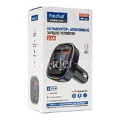 MP3 FM Modulator/АЗУ USB/PD QC3.0 FaizFULL (2 USB/Type-C/дисплей) FS38 (черный)