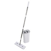 Швабра с отжимом и ведром для мытья полов 10л. (LENDA 777-02) белый/серый