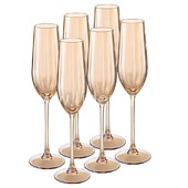 Фужеры для шампанского 200мл. (888-66) перламутровые ЗОЛОТО (набор 6шт)