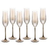 Фужеры для шампанского 220мл. (888-71) перламутровые ГРАФИТ (набор 6шт)